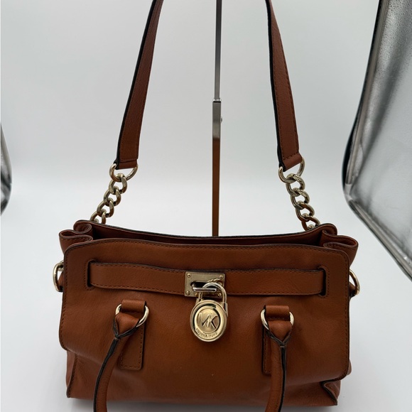 Michael Kors Handbags - Michael Kors Cognac Leather Shoulder Bag with Gold Hardware
